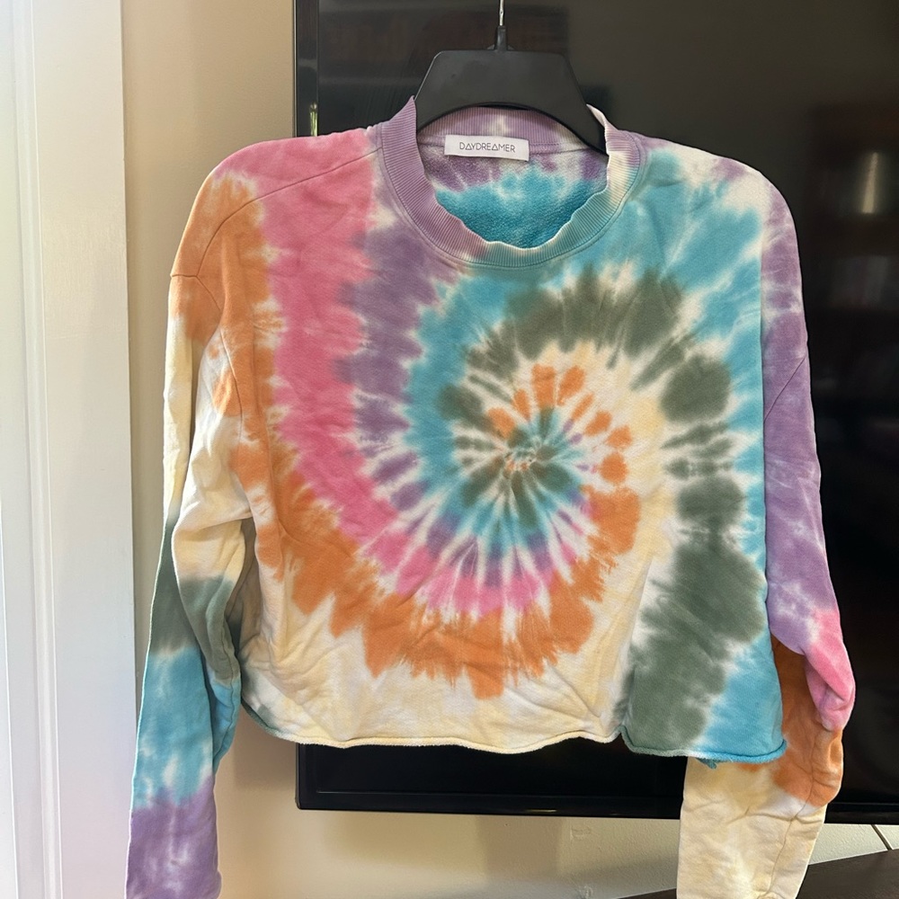 Daydreamer tie dye cropped crewneck
